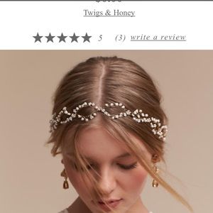 BHLDN twigs and honey pearldrop halo